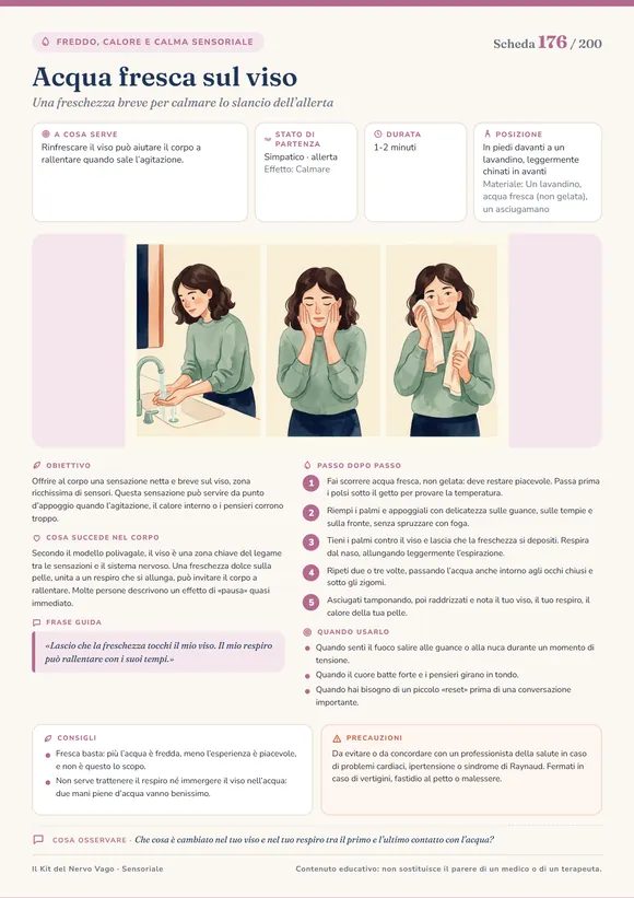 Scheda Acqua fresca sul viso